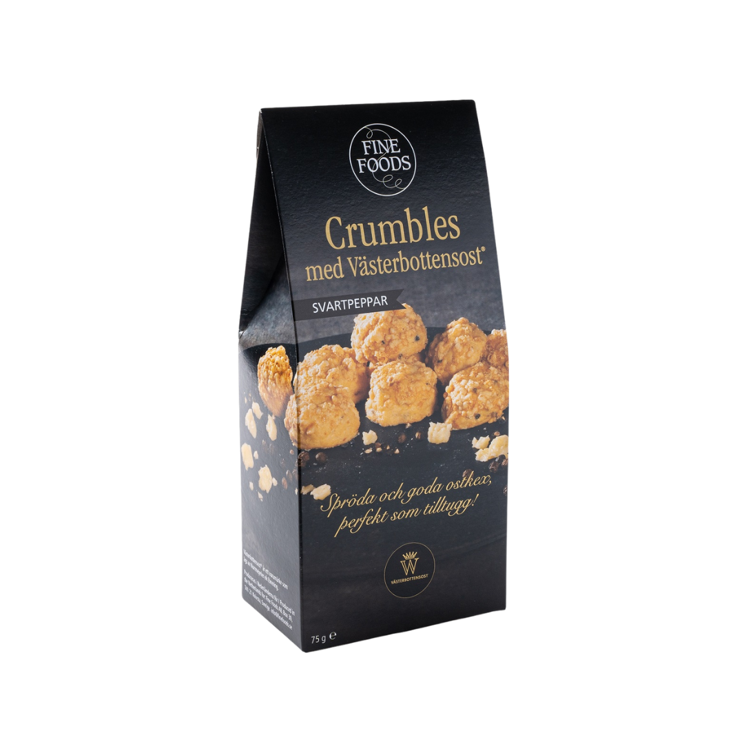 Västerbottenost Crumbles Svartpeppar 75 g – Fine Foods
