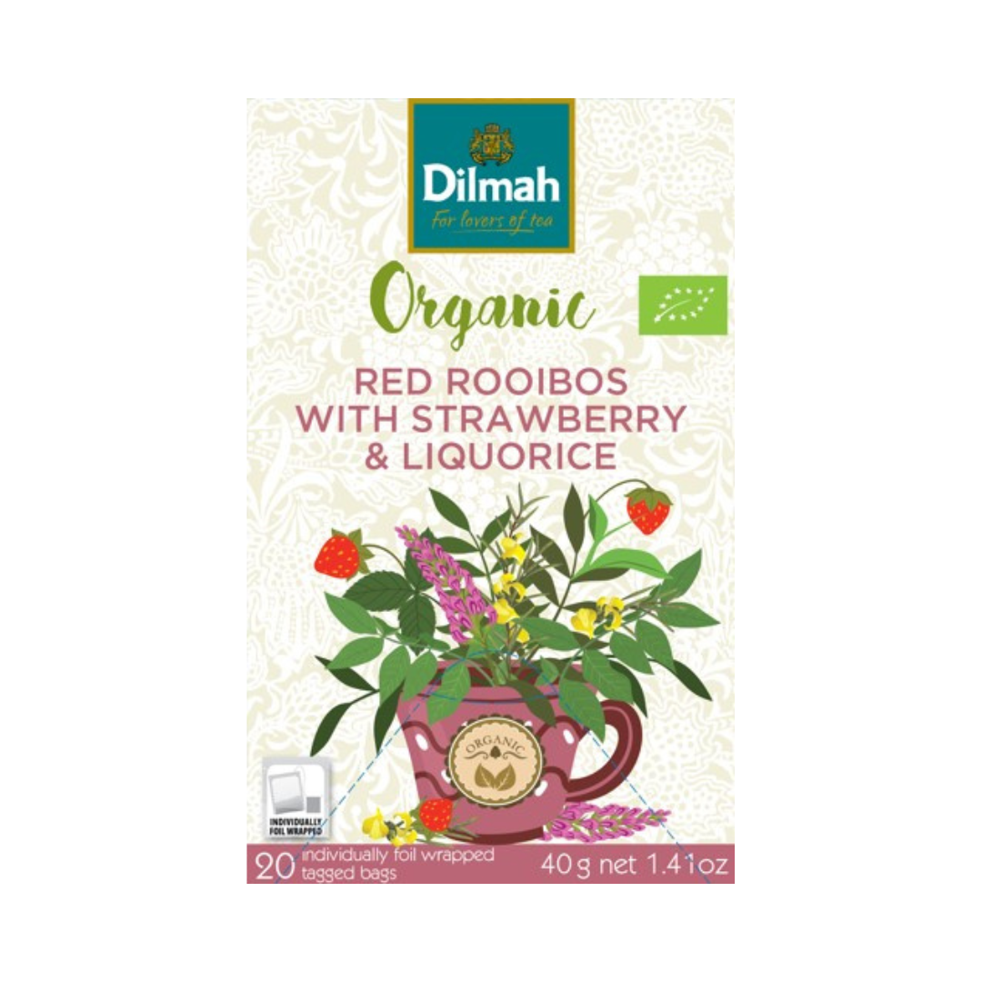 Dilmah Organic Rooibos Jordgubb & Lakrits 20 påsar