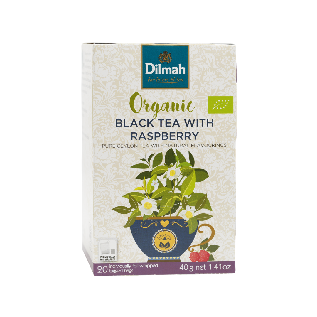Dilmah Organic Hallon Svart Te 20 påsar