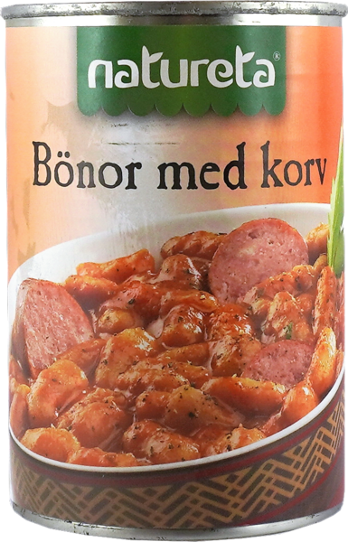 Bönor med korv oxkött 415 gr