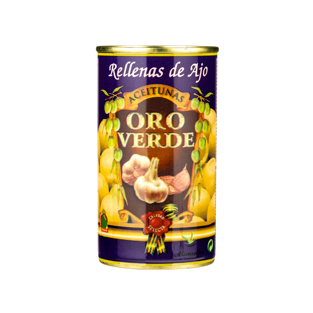 Oro Verde manzanilla olives garlic 350g