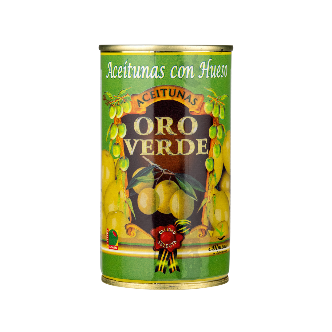 Oro Verde manzanilla green olives with pit 350g