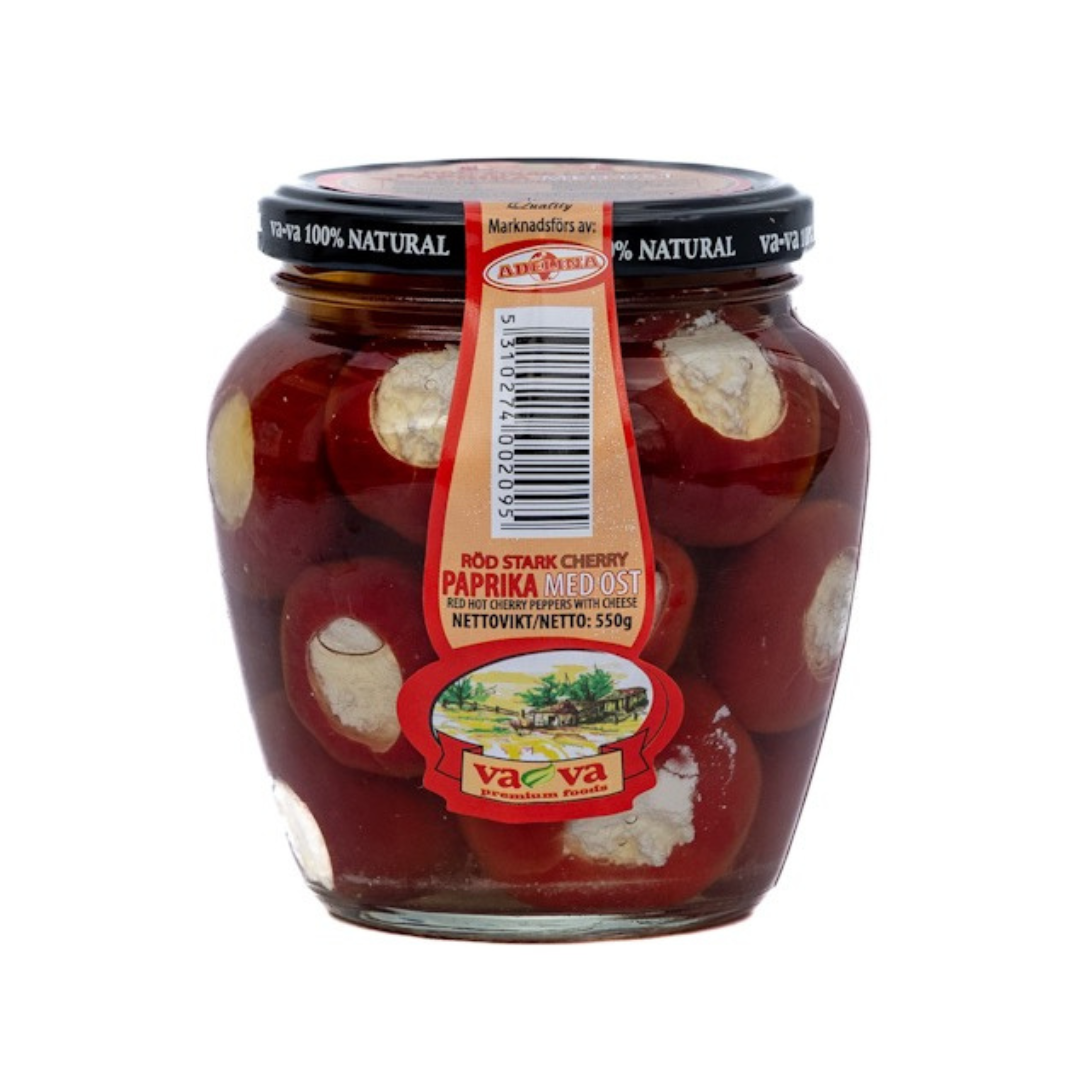 Cherry röd paprika med ost 550 g – VAVA | Balkansk inläggning | Chark ...
